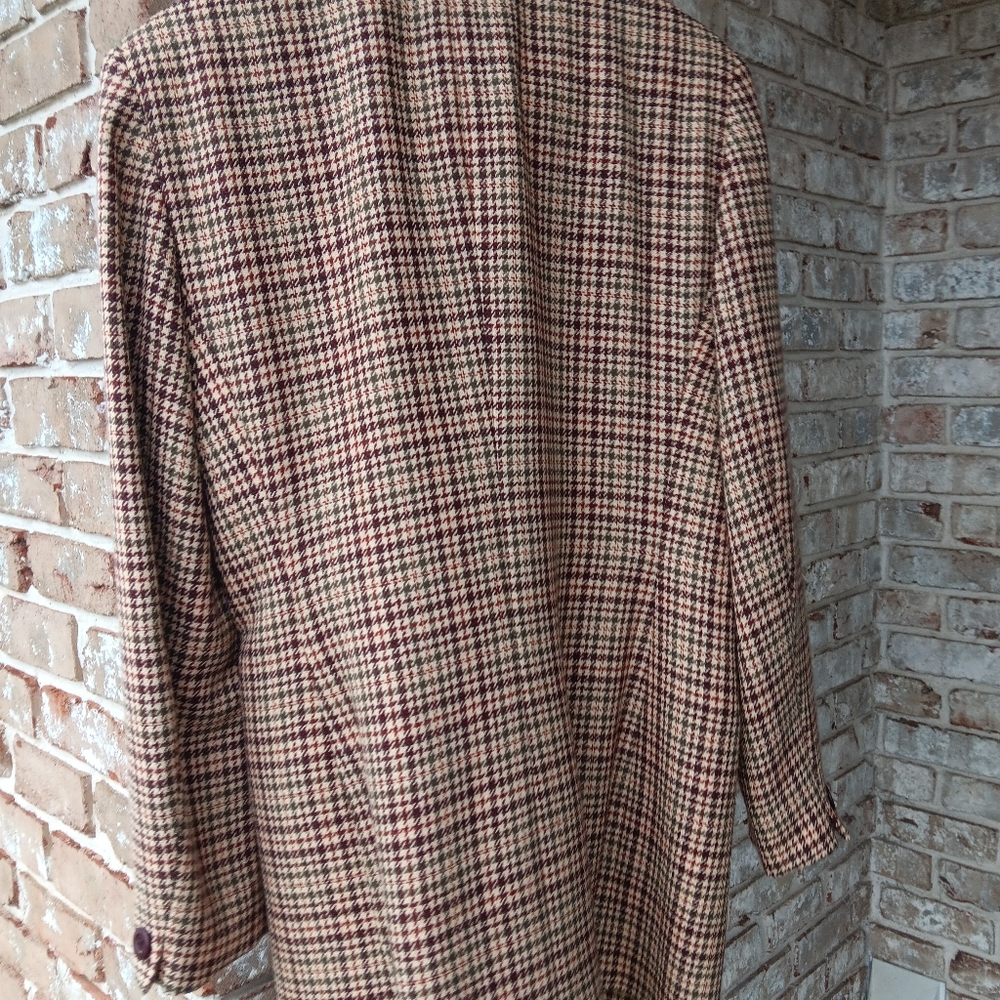 Wool Houndstooth Blazer with Pockets - Picture 7 of 12